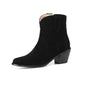 Cowgirl Chic Suede Ankle Boots - Stylish High Heel Cowgirl Boots for Women Country in My Heart