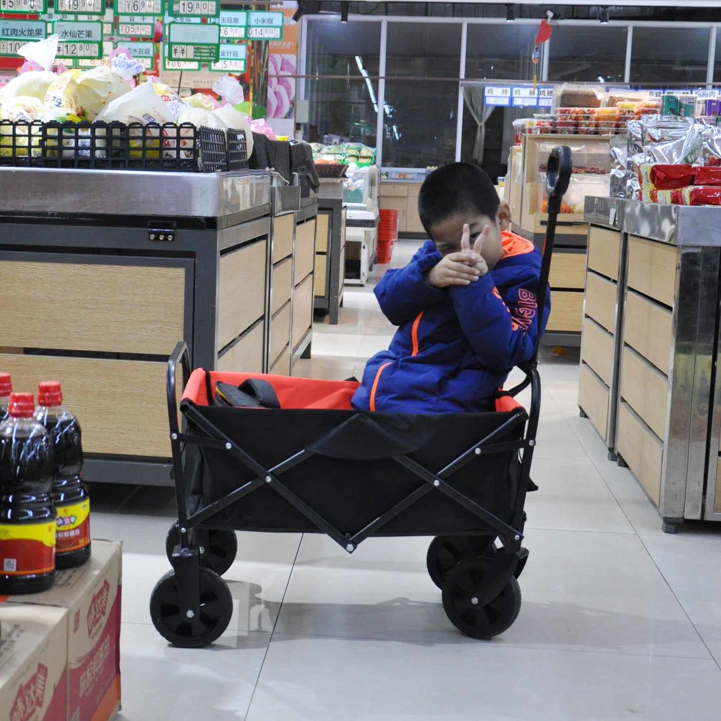 Folding Wagon Garden Shopping Beach Cart