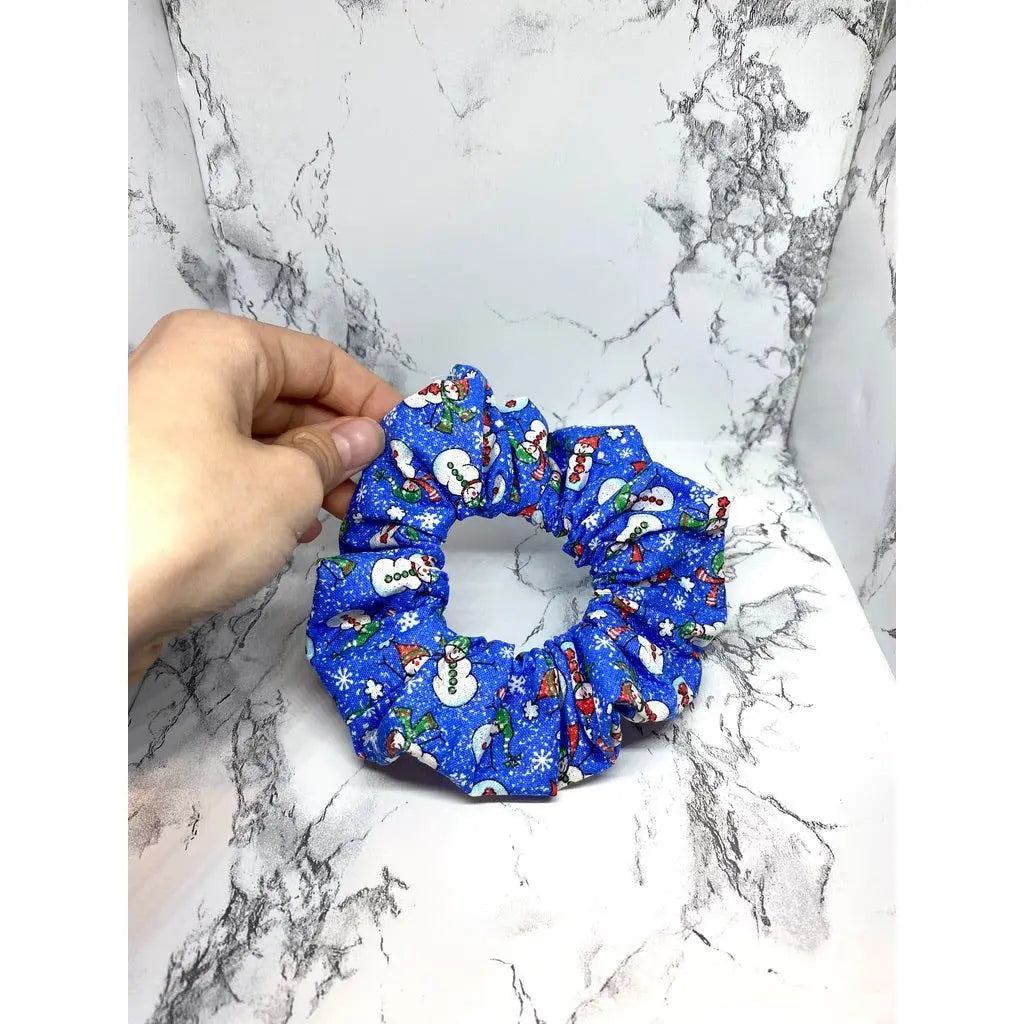 Mini Glitter Snowman Christmas Scrunchie Enchanted Scrunch