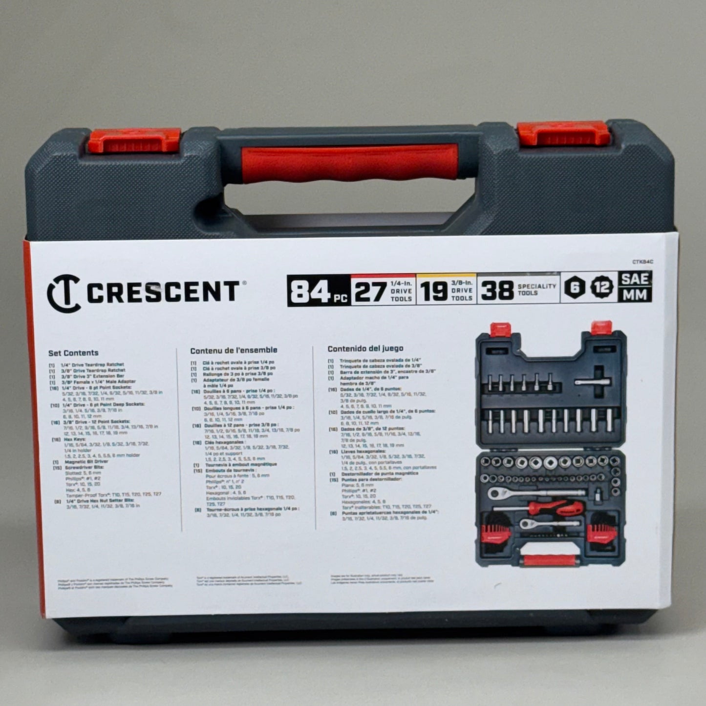 CRESCENT 1/4-Inch & 3/8-Inch Drive 6 & 12 Point SAE/Metric Mechanics Tool Set PayWut