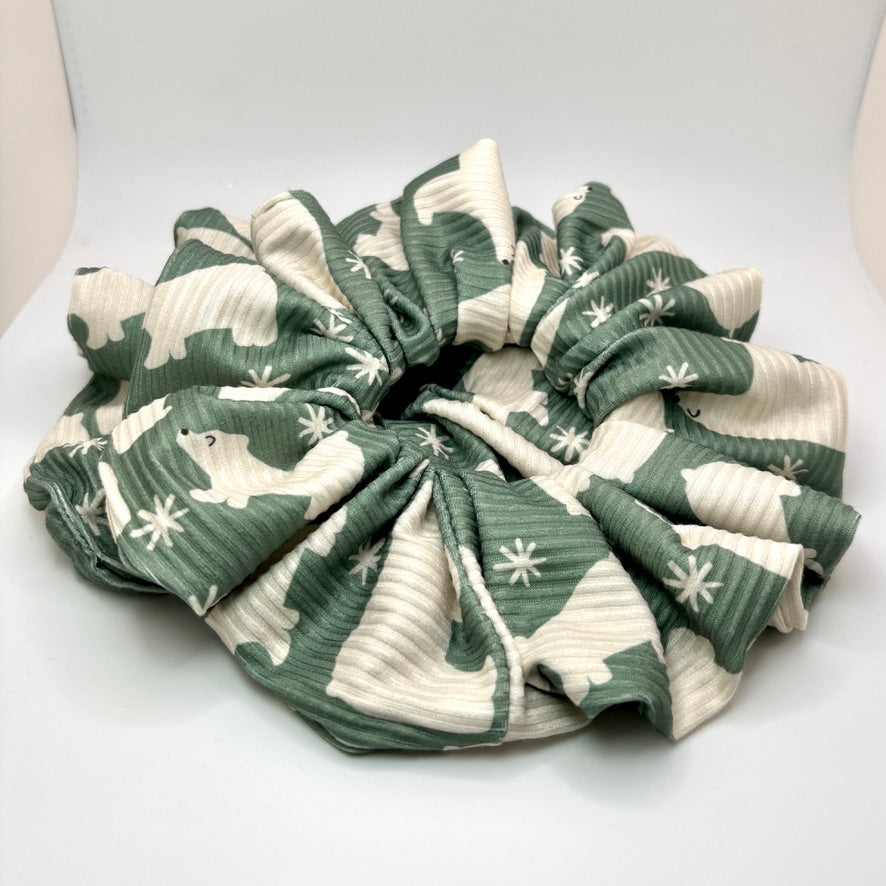 Snowflake Polar Bear Ribbed Scrunchie Enchanted Scrunch