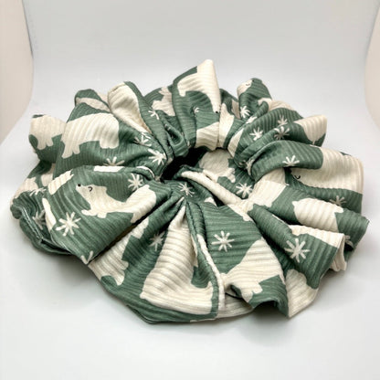 Snowflake Polar Bear Ribbed Scrunchie Enchanted Scrunch