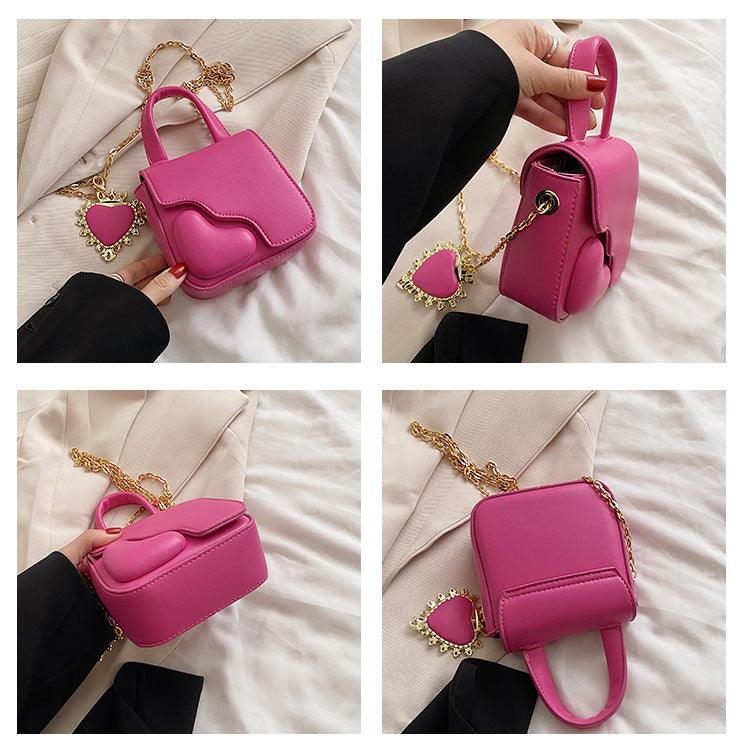 Heartfelt Charm Messenger Bag - Trendy Small Square Bag with Heart Charm Country in My Heart