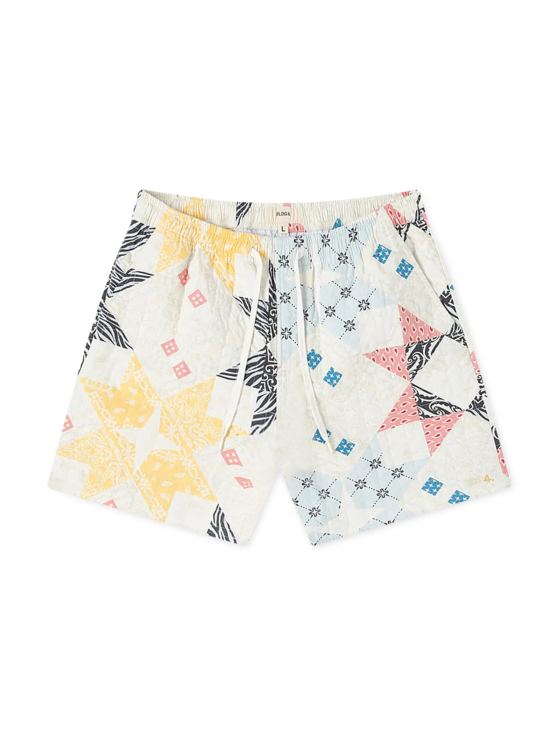 BLDG4 Quilted Deca Shorts - Whisper White Denim Exchange