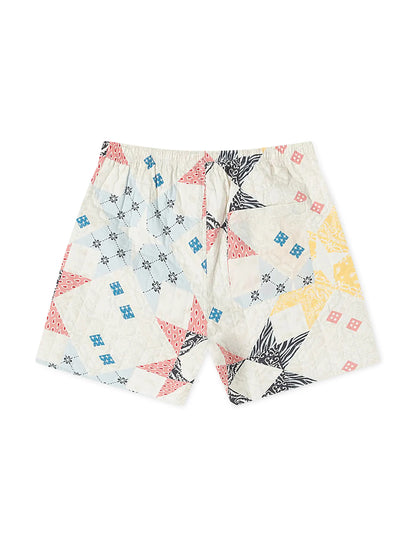 BLDG4 Quilted Deca Shorts - Whisper White Denim Exchange