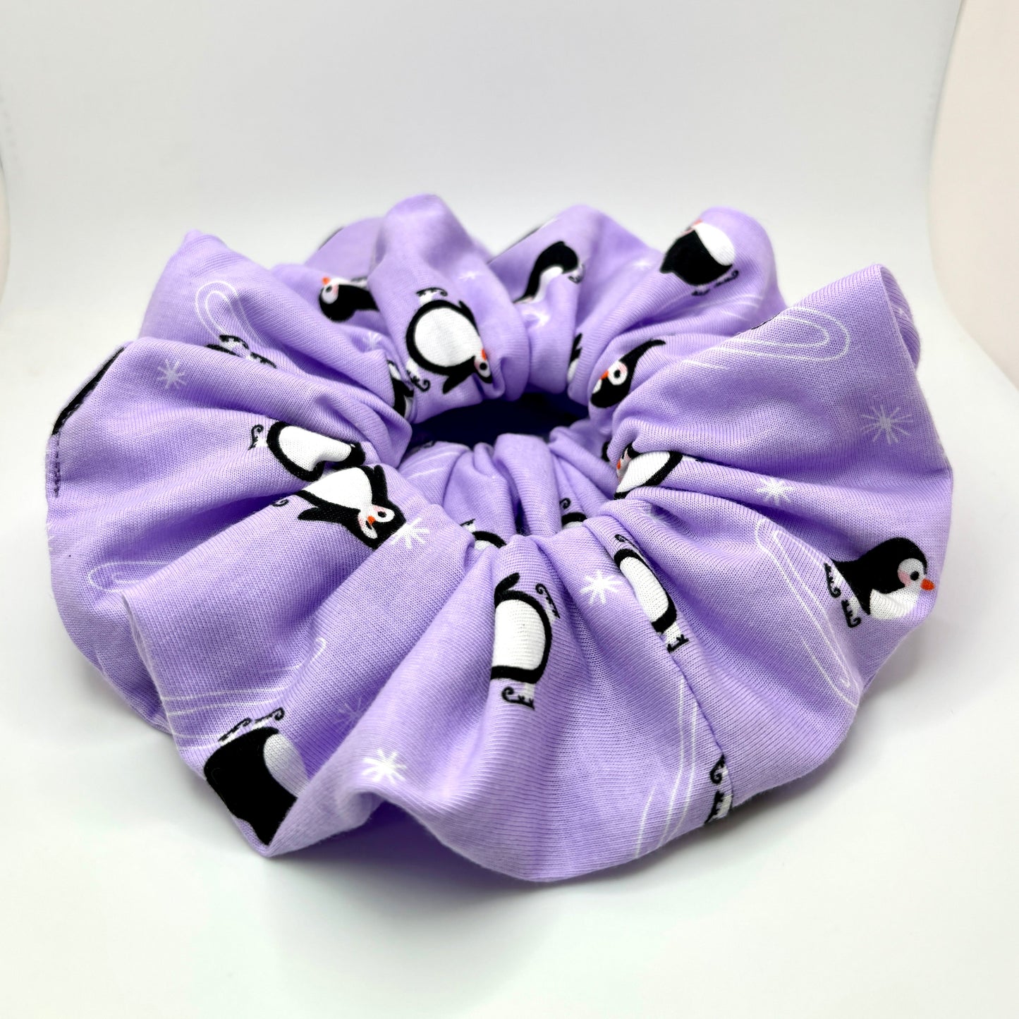Purple Penguin Christmas Scrunchie Enchanted Scrunch