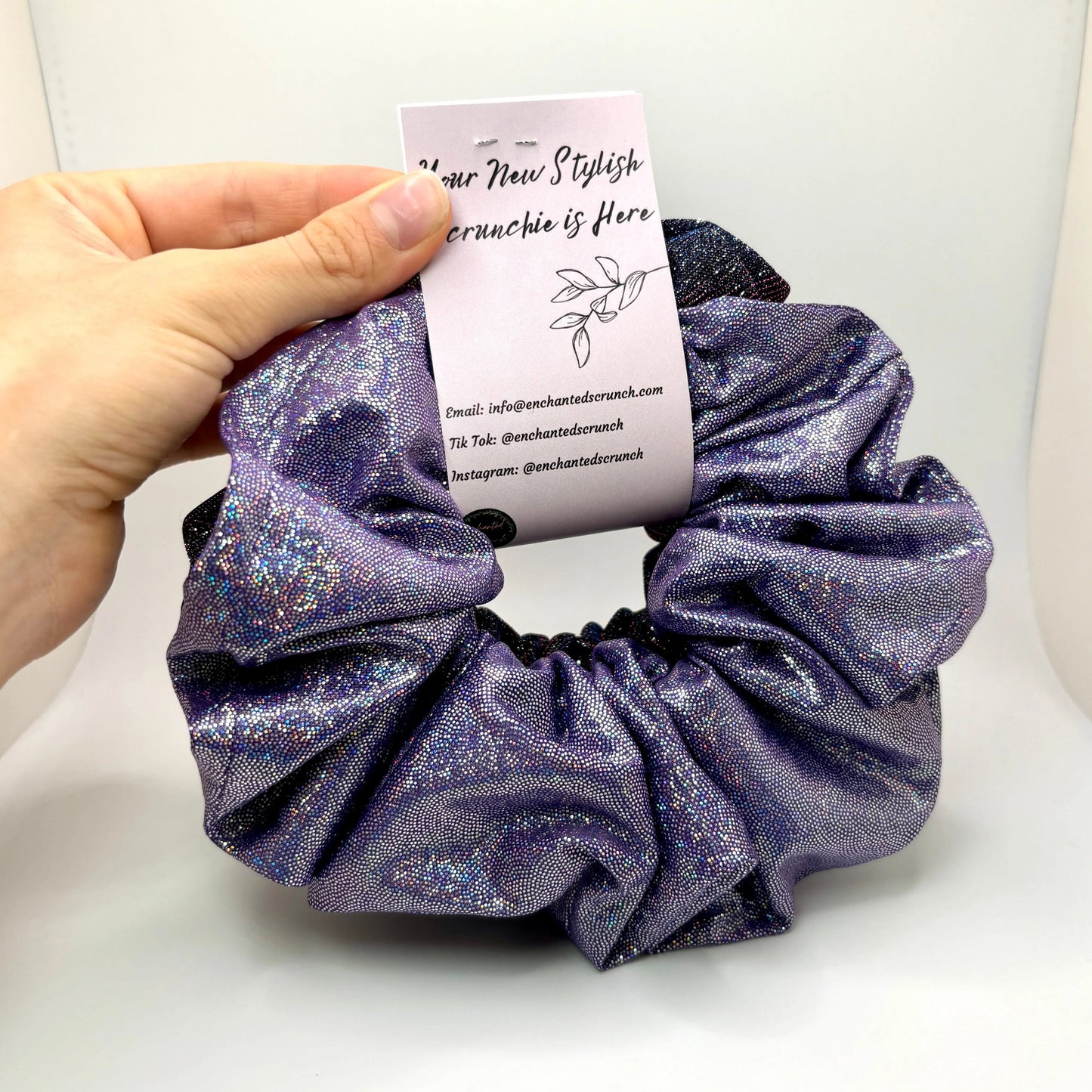 Purple Holographic & Sparkle Scrunchie Set Enchanted Scrunch