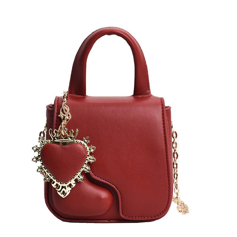 Heartfelt Charm Messenger Bag - Trendy Small Square Bag with Heart Charm Country in My Heart