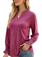 Lightweight V-Neck Long Sleeve Sweatshirt for Women
