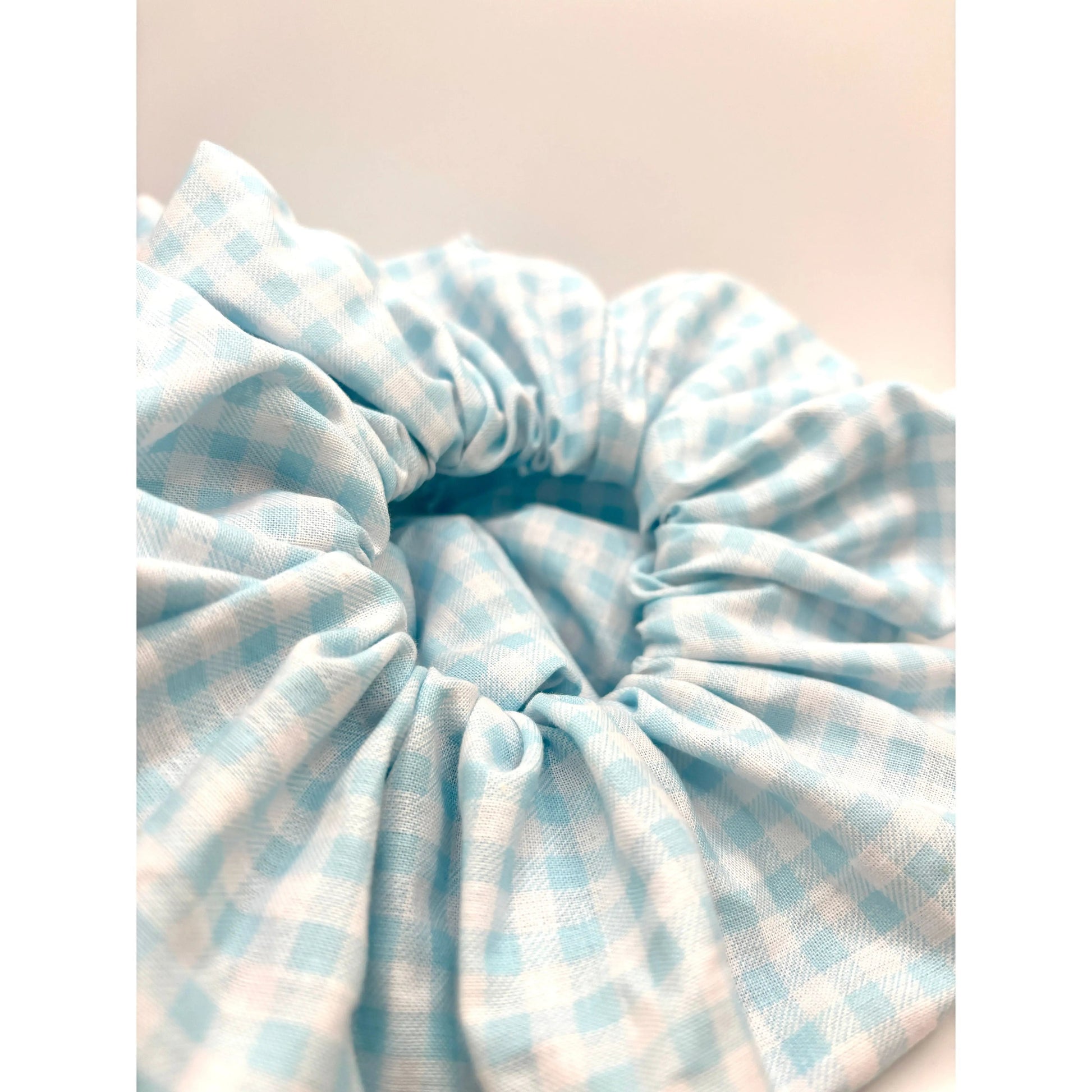 Light Blue Gingham Spring Scrunchie Enchanted Scrunch