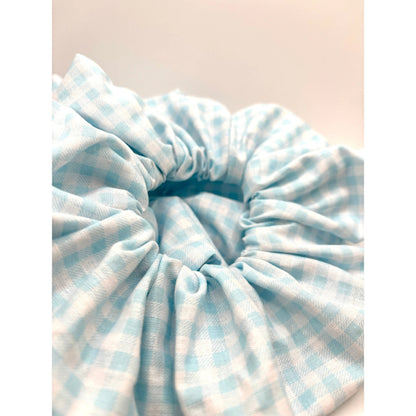Light Blue Gingham Spring Scrunchie Enchanted Scrunch