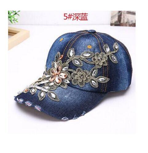 Cowgirl's Diamond Embroidery Flower Baseball Cap Country in My Heart