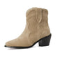 Cowgirl Chic Suede Ankle Boots - Stylish High Heel Cowgirl Boots for Women Country in My Heart