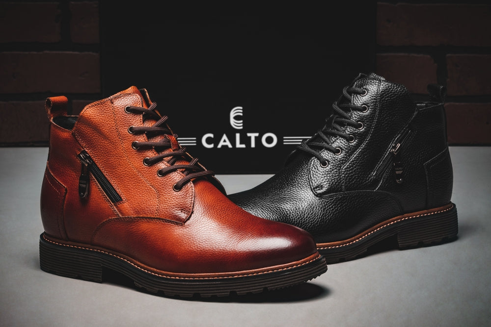 CALTO - Y42072 - 2.8 Inches Taller (Brown) - Dressy Casual Boots Tallmenshoes.com