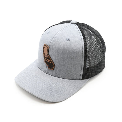 CA State Flag Leather Patch Hat Shield Republic