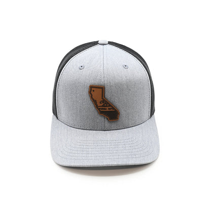 CA State Flag Leather Patch Hat Shield Republic