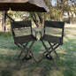 Casual Home Director's Chair, Black Frame/Black Canvas,Suitable for adults, foldable style, 2pcs/set populus