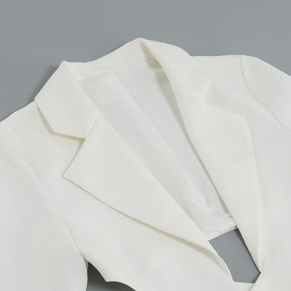 Chic White V-Neck Suit Set Country in My Heart