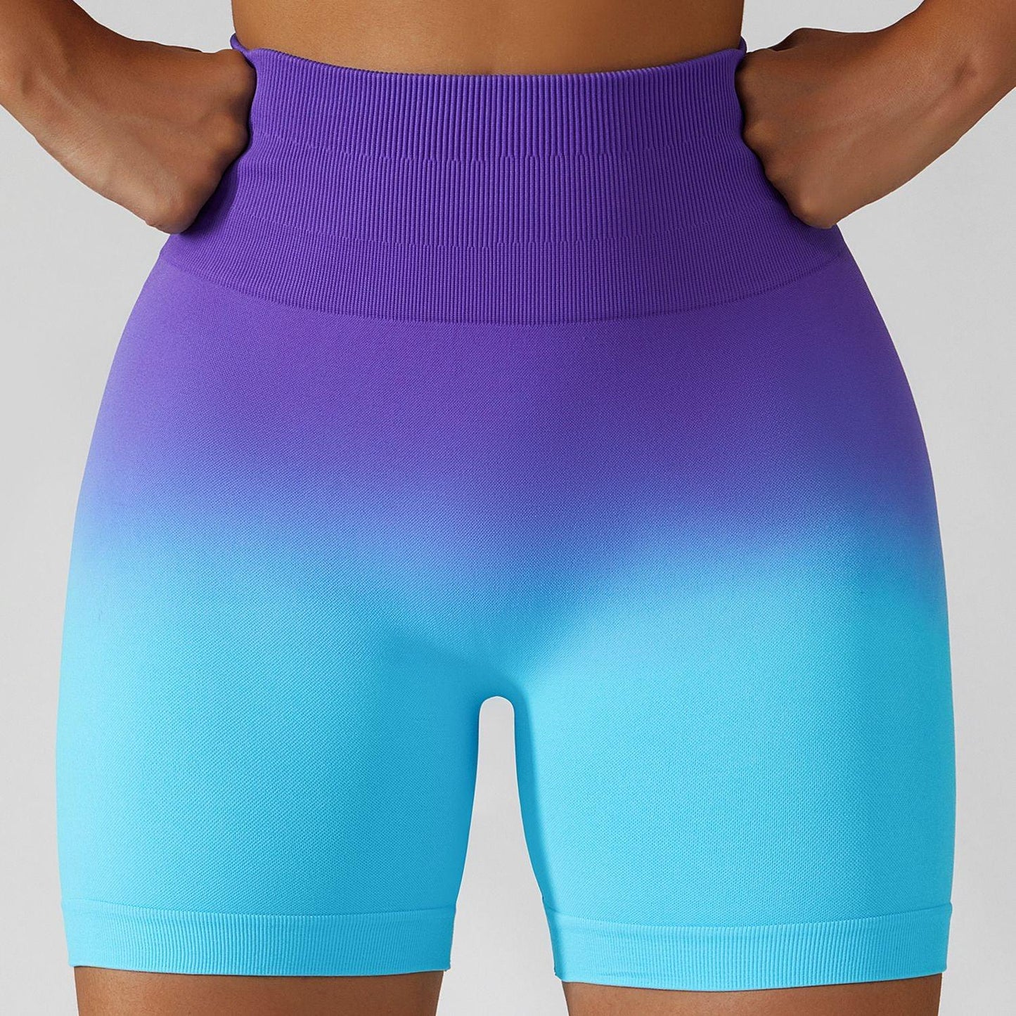 Gradient High-Waisted Yoga Shorts for Cowgirl Fitness | Seamless Activewear for Yoga, Running Country in My Heart