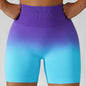 Gradient High-Waisted Yoga Shorts for Cowgirl Fitness | Seamless Activewear for Yoga, Running Country in My Heart