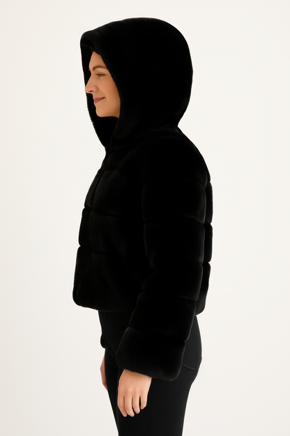 Faux Fur Hooded Jacket See size chart under “more details” The Fashion Celestial