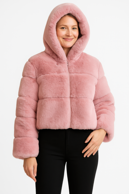 Faux Fur Hooded Jacket See size chart under “more details” The Fashion Celestial