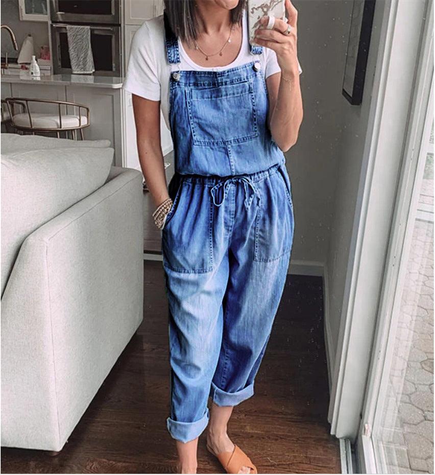 Cowgirl Drawstring Denim Overalls | Comfortable & Stylish for Every Cowgirl Country in My Heart