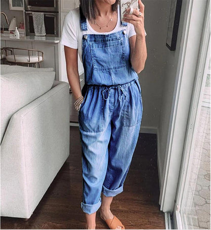 Cowgirl Drawstring Denim Overalls | Comfortable & Stylish for Every Cowgirl Country in My Heart