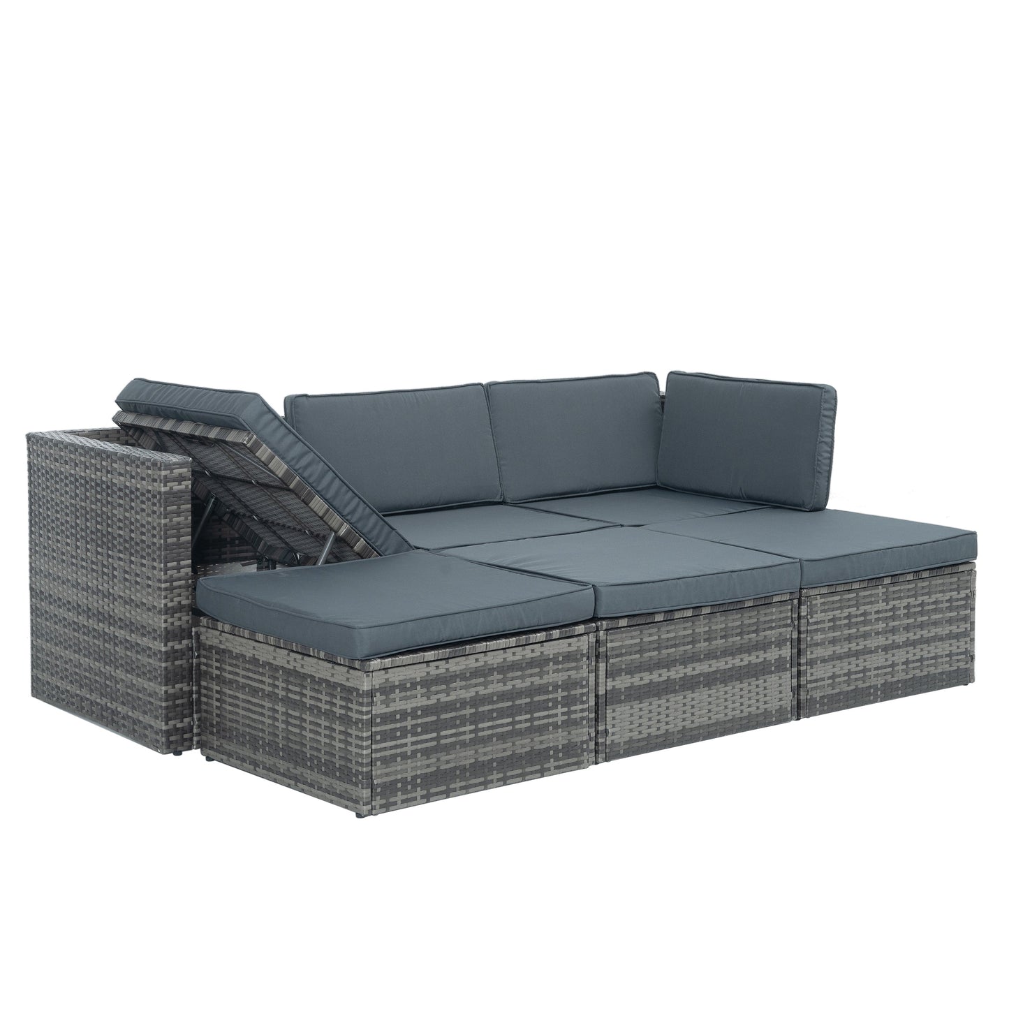 Patio Furniture, Outdoor Furniture, Seasonal PE Wicker Furniture,5 Set Wicker Furniture With Plywood Coffee Table V.I.P Digital Presence
