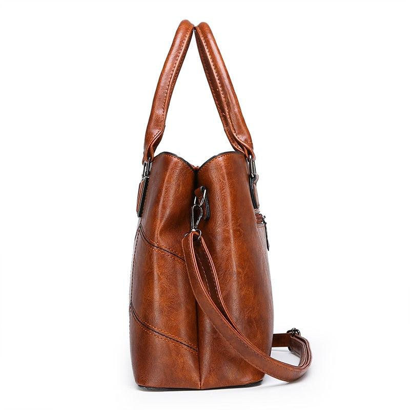 Luxury 3 Piece Leather Tote Set | Genuine Leather Cowgirl Shoulder Bag & Clutch Country in My Heart