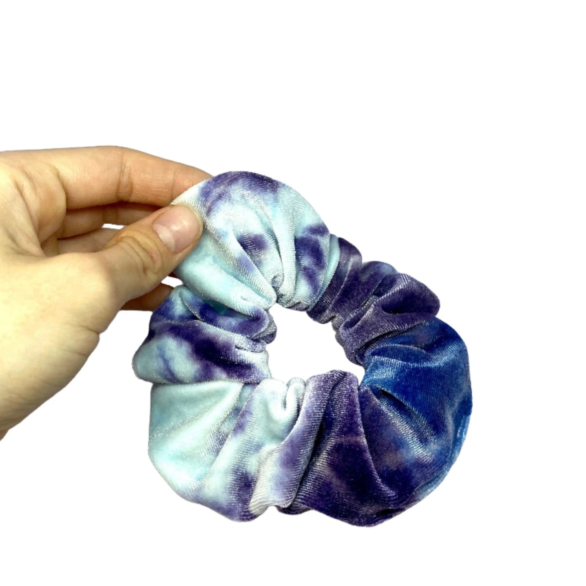 Mini Blue and Purple Tie Dye Velvet Scrunchie Enchanted Scrunch