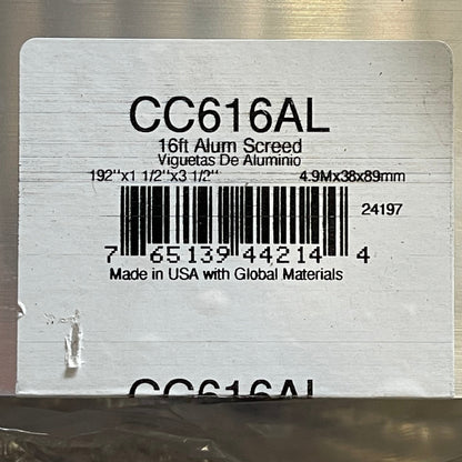KRAFT TOOL CO. Striker Screed 192”x3-1/2”x1-1/2” ALUMINUM CC612AL PayWut
