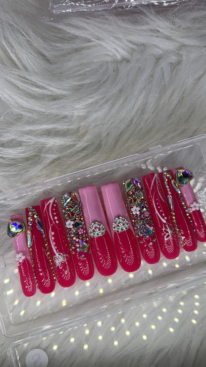 Pink nails acrylic press on nails HOL stores