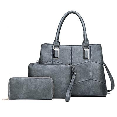 Luxury 3 Piece Leather Tote Set | Genuine Leather Cowgirl Shoulder Bag & Clutch Country in My Heart