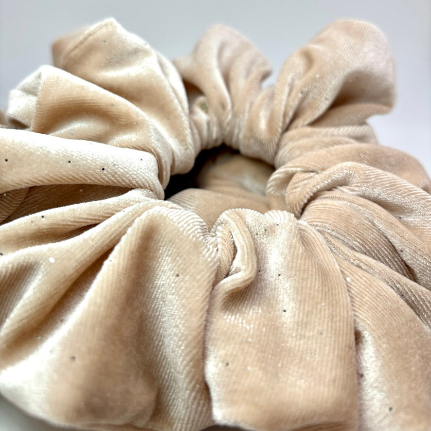 Cream Sparkle Velvet Christmas Scrunchie Enchanted Scrunch