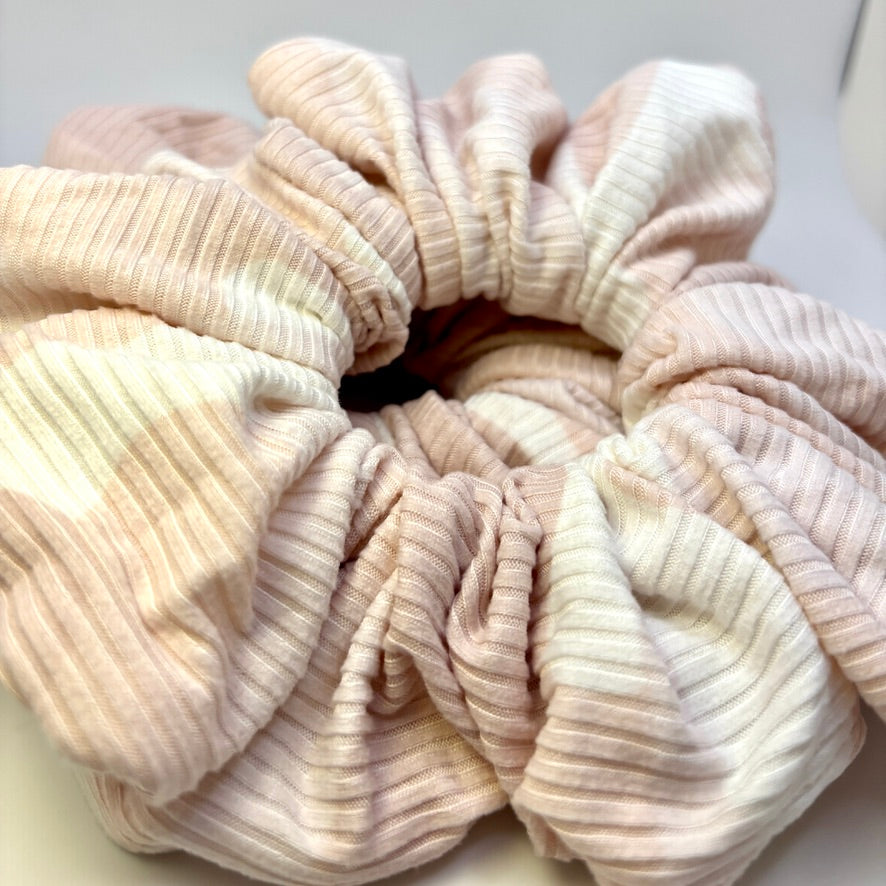 Light Pink Tie Dye Ribbed Scrunchie Enchanted Scrunch