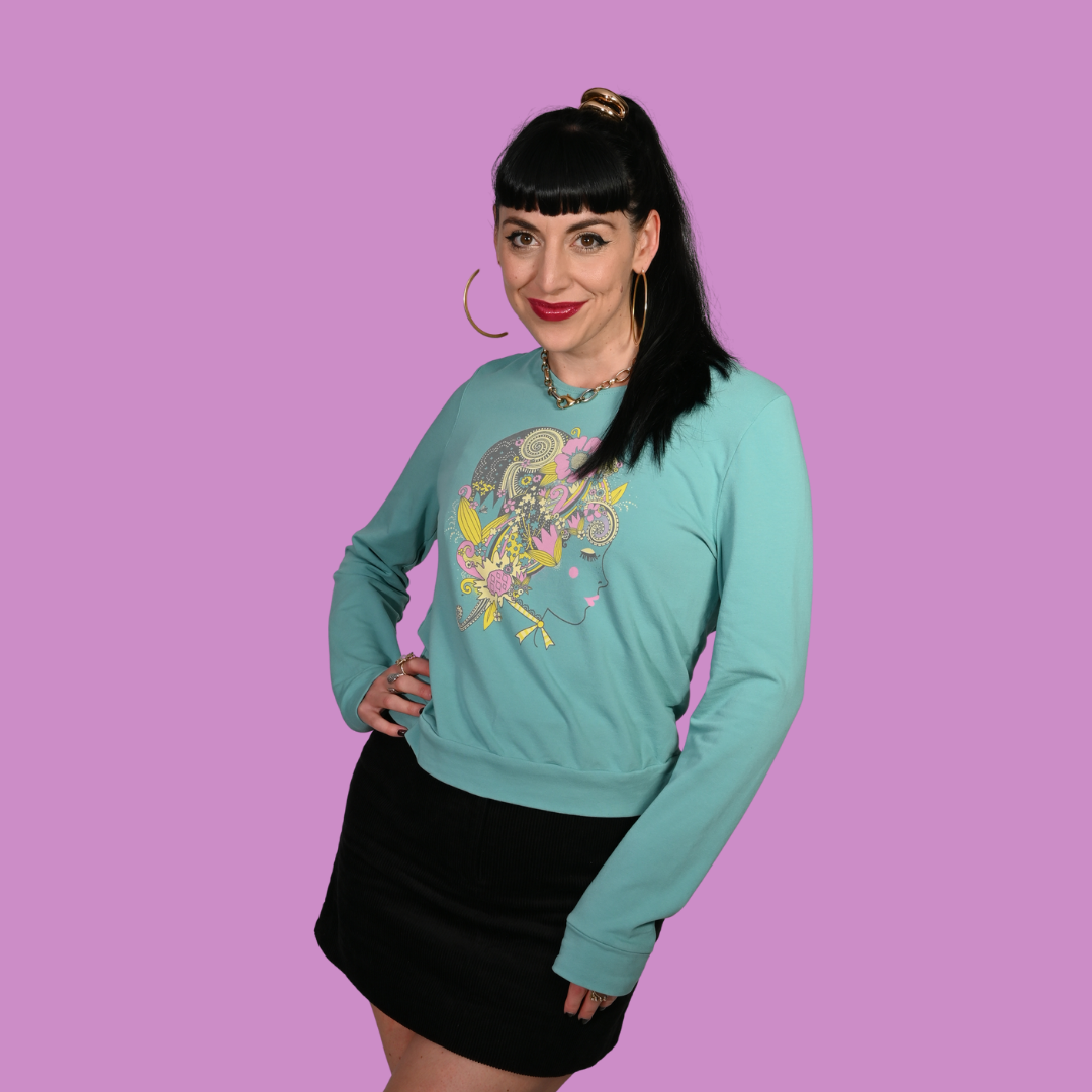 Floral Bouffant Pullover in Catalina Blue Blue Platypus Clothing