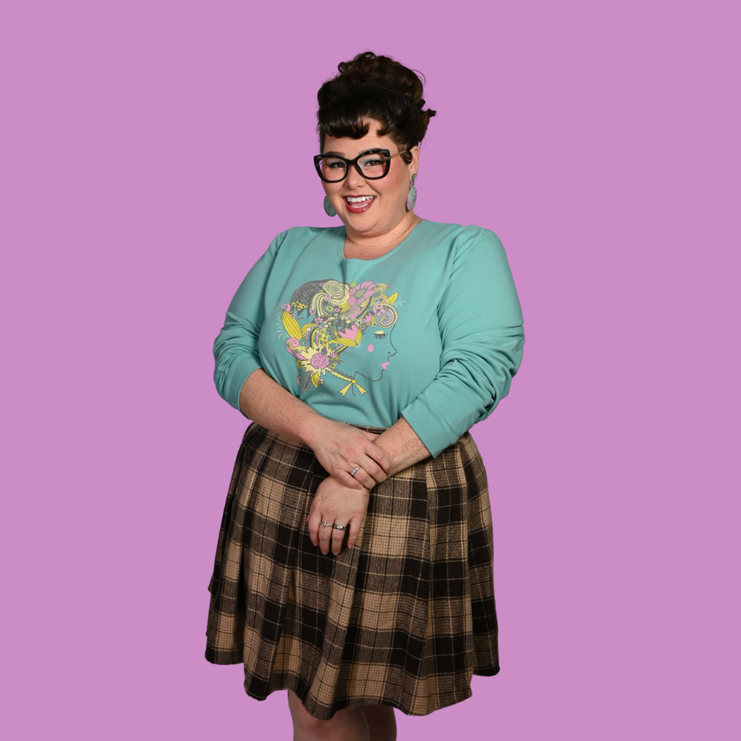 Floral Bouffant Pullover in Catalina Blue Blue Platypus Clothing