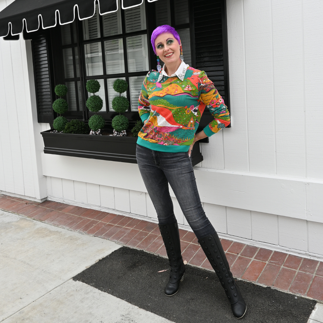 Landscape Pullover in Emerald Blue Platypus Clothing