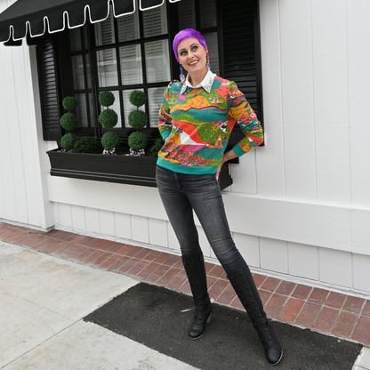 Landscape Pullover in Emerald Blue Platypus Clothing