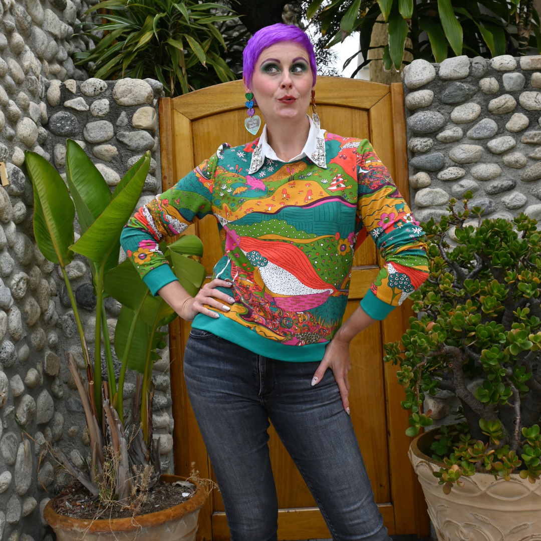 Landscape Pullover in Emerald Blue Platypus Clothing