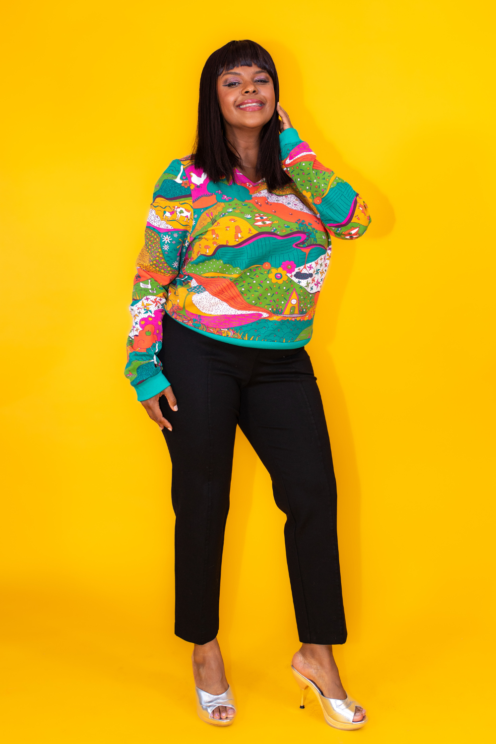 Landscape Pullover in Emerald Blue Platypus Clothing