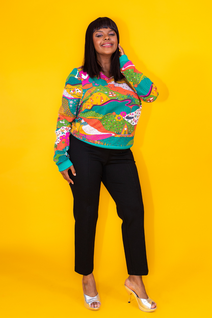 Landscape Pullover in Emerald Blue Platypus Clothing