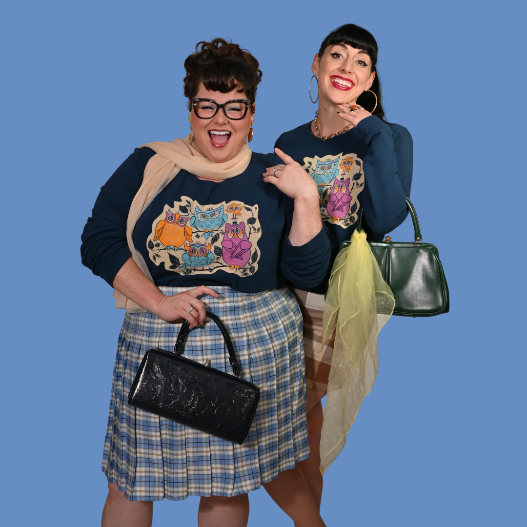 Wacky Owls Pullover in Midnight Blue Blue Platypus Clothing