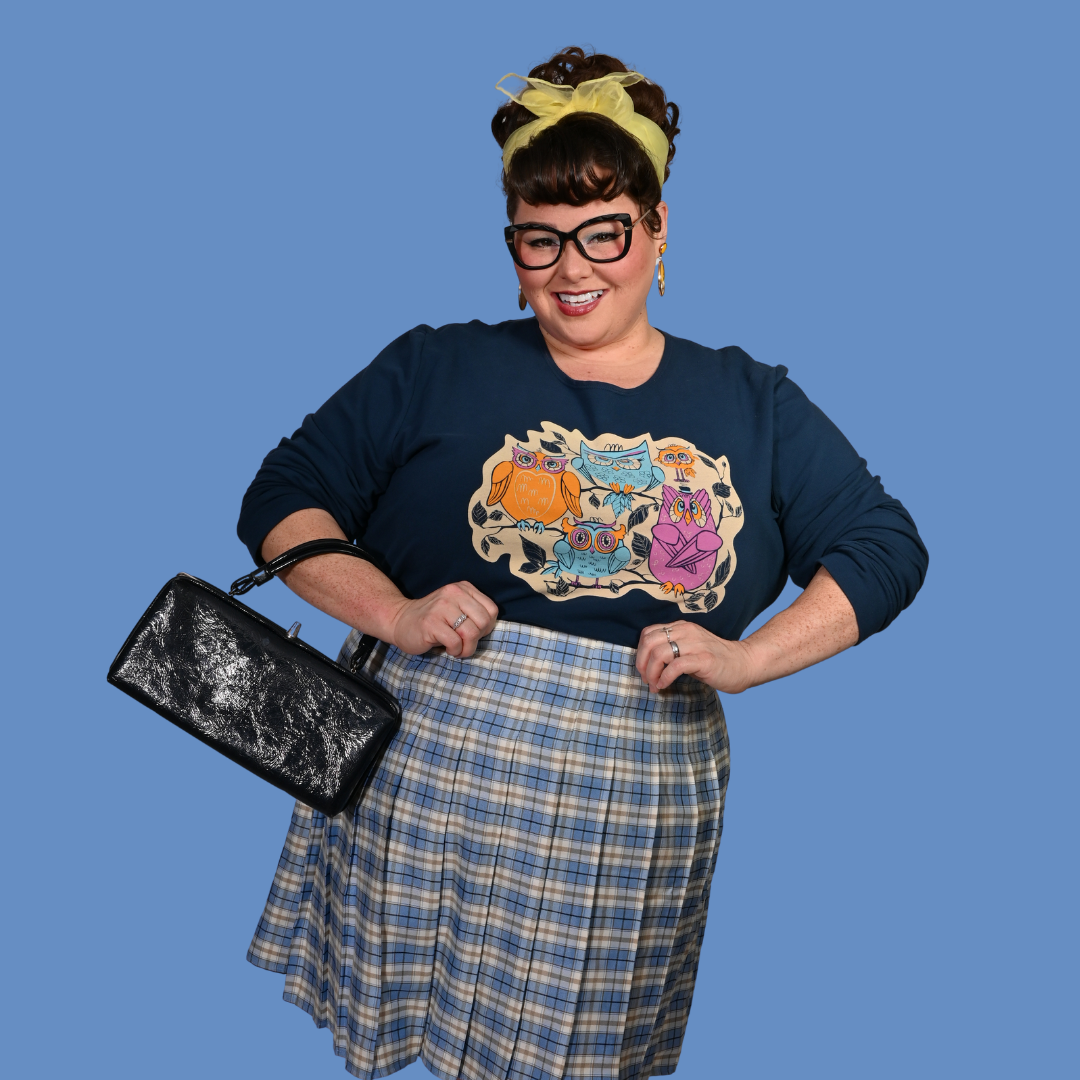 Wacky Owls Pullover in Midnight Blue Blue Platypus Clothing