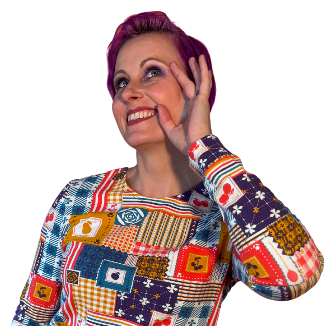 Patchwork Pullover in Periwinkle Blue Platypus Clothing