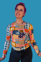 Patchwork Pullover in Periwinkle Blue Platypus Clothing