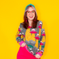 Cats in Space Pullover in Asteroid Field Blue Platypus Clothing
