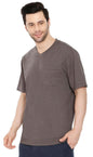 Men's Heavyweight Short Sleeve V-Neck T-Shirt – Relaxed Fit Cotton Blend with Pocket TURTLE BAY APPAREL
