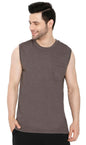 Men’s Sleeveless Crew Neck T-Shirt – Regular Fit, Heavier Cotton Blend Jersey with Chest Pocket TURTLE BAY APPAREL